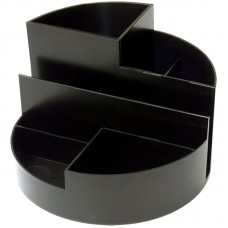 Подставка-органайзер СТАММ «Профи», 130×130×90 мм, 6 отделений, черная, ОР01